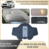 Front Hood Engine Sound Pad For BMW X3 G01 X4 G02 2018 2019 2020 2021 2022 2023 Anti-Shock Soundproof Fireproof Cotton Mat Cover