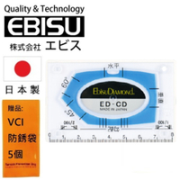 【日本EBISU】卡片式水平尺 ED-CDBL 水平液具有夜光，可用於暗處使用