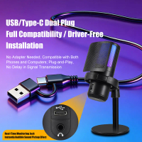 Microphone USB RGB Gaming Streaming Recording Desktop
