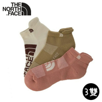 【The North Face 運動襪-三雙組《粉/卡其/淺卡其》】3RJC/吸濕透氣/耐磨/短襪/襪子/跑步
