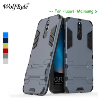 WolfRule For Huawei Nova 2i Case Huawei Mate 10 Lite Cover Soft Rubber Plastic Kickstand Case For Huawei Nova 2i Case honor 9i