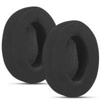 Upgraded Replacement Mesh Fabric Earpads Cushions for HyperX Cloud/Alpha, Audio Technica M50X/M40X headphones (Added Thickness)
