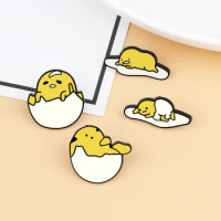 Cartoon Fried Egg Brooch Badge Fashion Cute Food Enamel Pin Jackets Denim Clothing Lapel Pins Decoration For Women Men Kids Gift