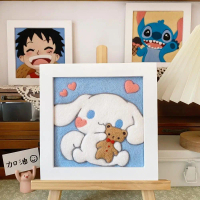 Gói Vật Liệu Khung Ảnh Thủ Công Tự Làm, Làm Bằng Nỉ Len, Có Cinnamoroll, Babycinnamoroll, Clow M, Me