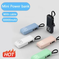 30000mAh Mini Power Bank Cellphone Fast Charging External Battery For Iphone Portable Emergency Own Line Powerbank For Huawei