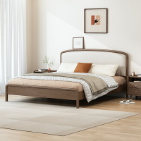 全實木雙人床1.8米1.5免洗科技布軟包床現代簡約主臥室床架1.2米