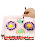 油畫顏料 水拓畫套裝 浮水畫水影畫工具材料兒童顏料安全畫畫涂鴉 濕拓畫