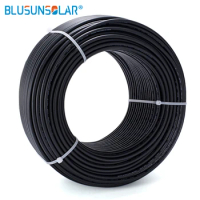 50 Meters/Roll PV Cable 6mm2 (10AWG) Solar Cable Red or Black PV Cable Wire Copper Conductor XLPE Jacket TUV Certifiction