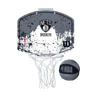 WILSON NBA 迷你籃板 籃網隊-含小球-幼兒 兒童籃球 訓練 WTBA1302BRO 灰白黑