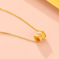 24 k pure gold pendants real gold 999 charms for women gold necklace pendants +silver necklace with gold plated