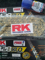 100% RK TAKASAGO CHAIN | STREET SPORTS | 428 KLO ORING | Motorcycle Chain