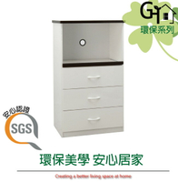 【綠家居】羅迪 環保2.2尺塑鋼三抽餐櫃/電器櫃(二色可選)