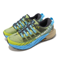 【MERRELL】越野跑鞋 Agility Peak 4 GTX 女鞋 黃 藍 防水 運動鞋 戶外 Vibram(ML067538)