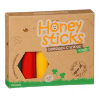 【Honey Sticks】純天然蜂蠟無毒蠟筆-3歲以上幼童適用(6色高胖型)