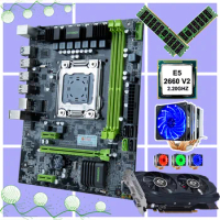 HUANANZHI X79-6M Motherboard Set Dual M.2 SSD Slot CPU Intel Xeon E5 2660 V2 with Cooler RAM 32G(2*16G) RECC Video Card GTX750TI