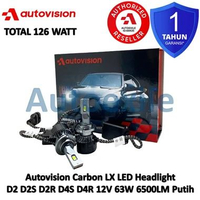 Autovision Carbon LX LED Headlight D2 D2S D2R D4S D4R 12V 63W Putih White 5700K Original Garansi Lam