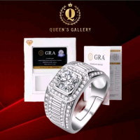 Cincin Pria silver titanium berlian / Cowok / Lelaki / Mens ring zirconia moissanite JZ-036 1.0CT wi