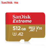 SanDisk SD Extreme microsd TF卡512G內存卡 sd卡運動相機卡A2高速190Mb大疆無人機switch