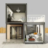 Extended Prefab Container Homes/20ft 40ft Living Container/Expandable Cabin Container Villa