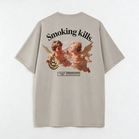 Kaos FR2 ACID WASH SMOKING ANGELS BEIGE TSHIRT 100% ORIGINAL L