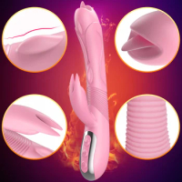 Female Retractable Vibrator Automatic Heating AV Vibrator Female Masturbation G-spot Stimulation Powerful Vibrator Sex Toys