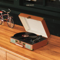 Baru - Vinyl Record Player Pemutar Piringan Hitam Gramophone Bentuk Koper Bluetooth USB