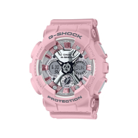 CASIO卡西歐 G-SHOCK 甜美龐克雙顯手錶-粉紅 GMA-S120NP-4A_45.9mm