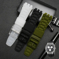 Watch Accessories Silicone Strap Pin Buckle for Swatch 21mm suuk400 suuw100 Diving Men's and Women's Rubber Sports Strap
