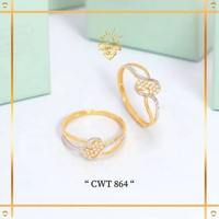CINCIN EMAS WANITA DOUBLE LAYER FASHION TERBARU EMAS ASLI KADAR 6K (300), 8K (375) & 16K (700) KODE 