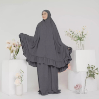 Al-Jabari Mukena Al-Jabari Jumbo Size Rempel Tas Serut Ultimate Grey