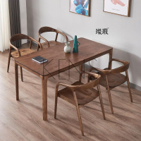 【滿599免運】餐桌 餐檯 | 全實木餐桌白蠟木北歐小戶型現代簡約餐廳家用餐桌椅組合