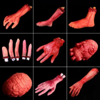 New Broken Foot Party Scary Decoration Latex Toys Lifesize Bloody Hand Horror Props Halloween Costume