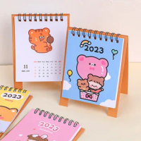 2023 Cute Animal Cat Mini Desk Calendar Decoration Stationery School Supplies Kawaii Desk Calendars Office Supplies