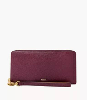 Fossil Logan RFID Zip Around Clutch Berry Dompet Wanita SL7831-649