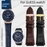 22mm Blue Genuine Leather Watch Strap For GUESS W0040G3 W0247G3 W0040G7 Series Cowhide Watchband Men's Wrist band Bracelet