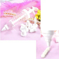 50X New 8 Nozzles Plastic Icing Piping Cream Syringe Tips Set for Cake Decorating Cooking Tool Kitchen Accosseries