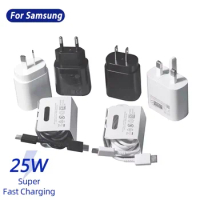 For Samsung S21 Ultra Charger PD 25W Adapter Type C Charger EU US UK AU Plug