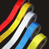 1Pcs 3M Car Reflective Tape Auto Safety Warning Sticker Reflector Protective Tape Strip Film for Trucks Auto Motorcycle Stickers