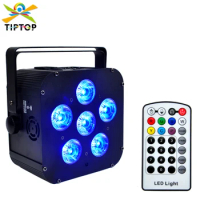 TIPTOP TP-B0618F 6x18W Rgbaw+UV 6in1 Battery Power Wireless DMX LED Par Light for Stage Lighting Infrared Controller CE ROHS