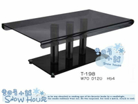 ╭☆雪之屋小舖☆╯T-198P12 H型玻璃長桌/造型桌/玻璃桌/餐桌/休閒桌