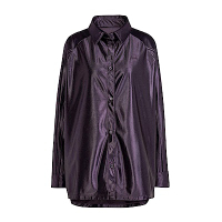 Adidas Satin Shirt IT7579 女 長袖 襯衫 休閒 復古 光澤 俐落 寬鬆 流行 紫