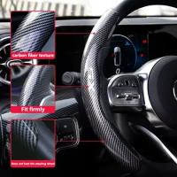 4S Car Steering Wheel Cover Carbon Black Fiber for Bmw X1 X2 X3 X4 X5 X6 X7 Accessories Logo Car Steering Wheel Cover