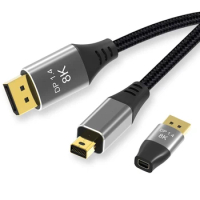 Mini DisplayPort to DisplayPort Adapter Cable 1.4 8K@60Hz 4K@144Hz 2K@165Hz HDR Mini DP to DP Cabo for Macbook Pro Air Projector
