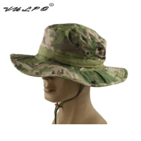 VULPO Camouflage Tactical Airsoft Sniper Boonie hat Hunting Hat Fishing Outdoor Wide Cap Unisex Outdoor Hiking cap