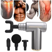 1500mAh Mini Fascia Muscle Massage Gun 6 Gears USB Charging Handheld Deep Tissue Massage Gun With 4 Heads Massage Gun