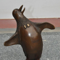005302 chinese fengshui bronze zoo South Pole animal Penguin art statue sculpture (A 0319 discount 35%)