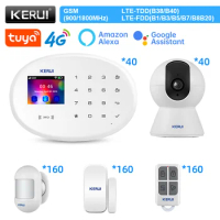 KERUI 4G Alarm Panel Tuya Smart Home Alarm Kit W204 WIFI Alarm System With Wireless Motion Sensor Detector