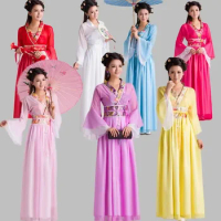 new ancient chinese costume women folk dance costume for woman hanfu women new year Fan clothing costumes