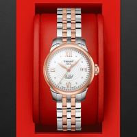 TISSOT天梭 官方授權 力洛克系列鑲鑽機械腕錶-玫瑰金 禮物推薦 畢業禮物 25.3mm/T41218316