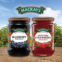 【Mackays】蘇格蘭梅凱果醬340g x2罐(藍莓x1+草莓x1)